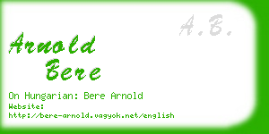 arnold bere business card